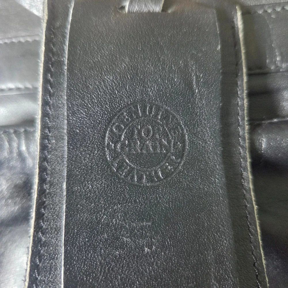 USL Black Leather Briefcase Laptop Multi-Pocket Mess. Shoulder Bag 030918741344